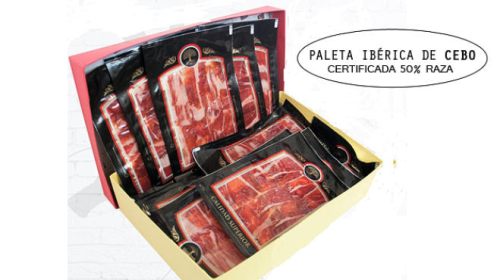 8 sobres de 120 gr paleta ibérica de cebo loncheada certificada 50%